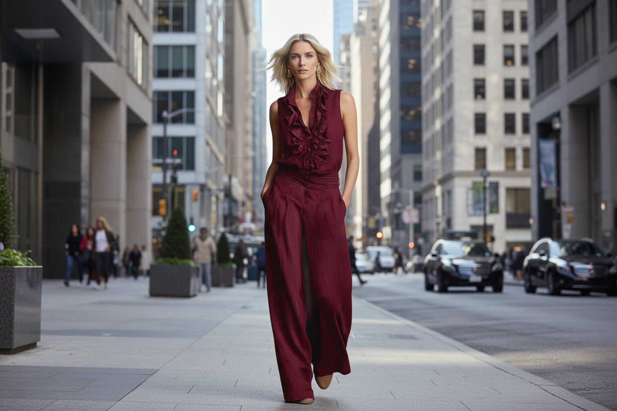 Women’s Linen Blend Two-Piece Set