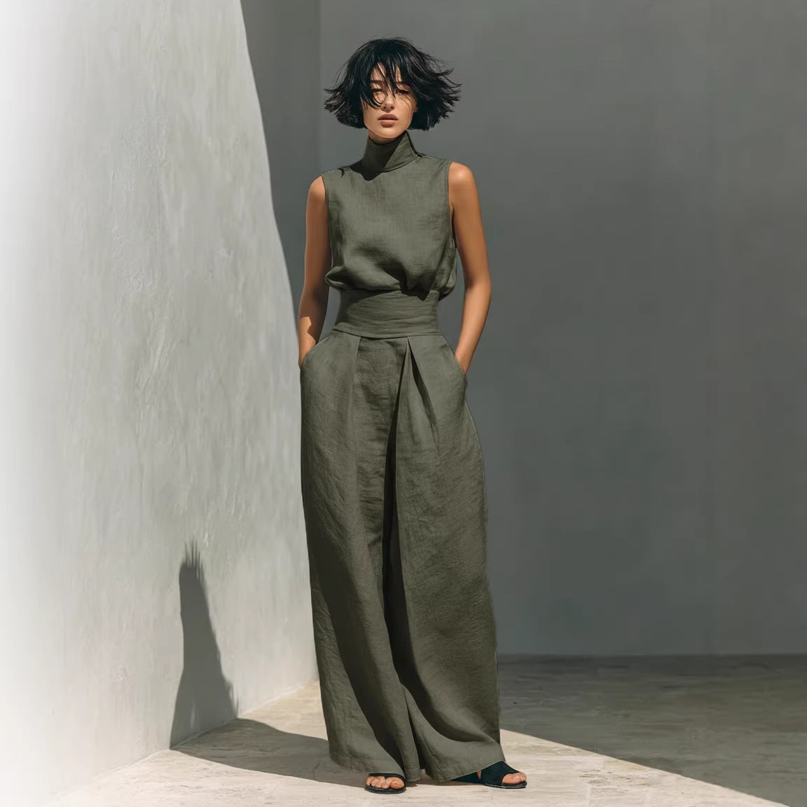Women’s Cotton-Linen Two-Piece Lounge Set
