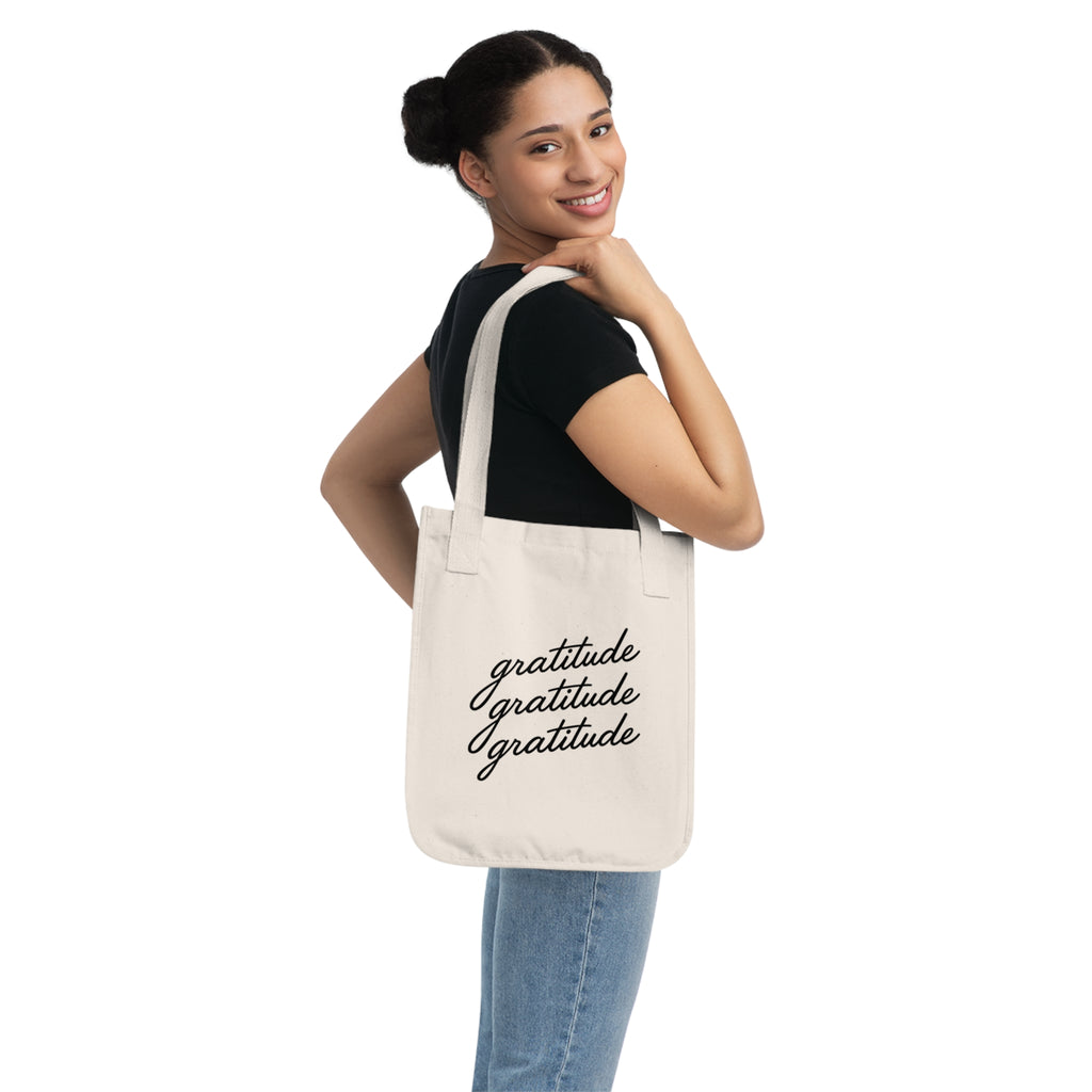 Gratitude Organic Canvas Tote Bag