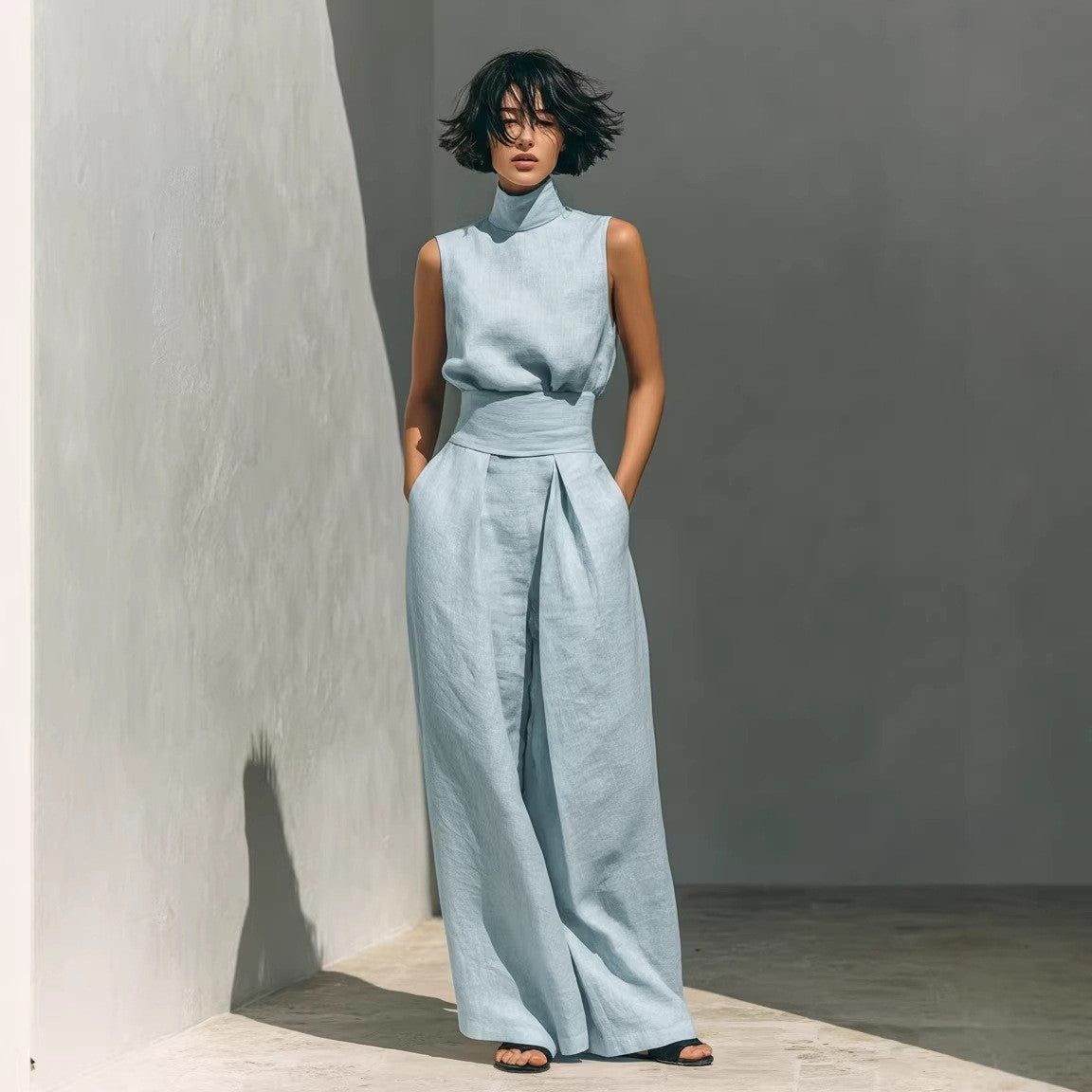 Women’s Cotton-Linen Two-Piece Lounge Set