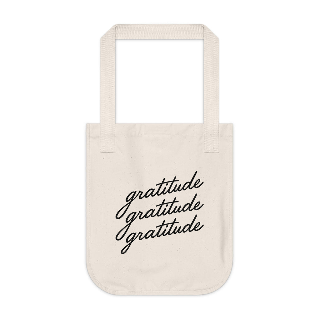 Gratitude Organic Canvas Tote Bag