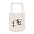 Gratitude Organic Canvas Tote Bag
