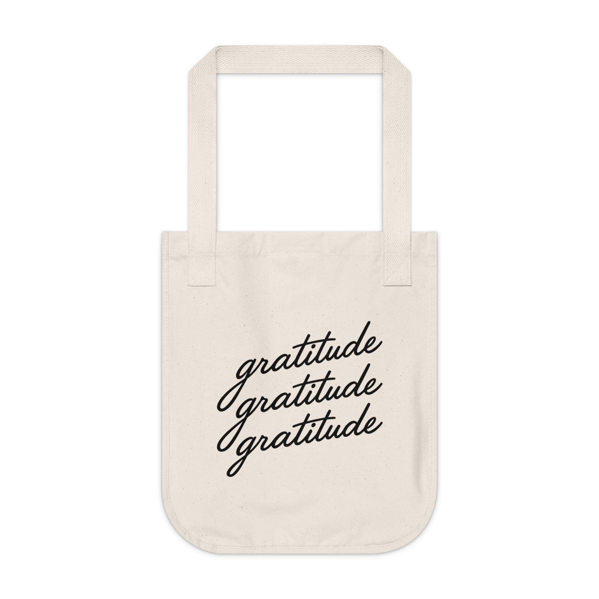 Gratitude Organic Canvas Tote Bag