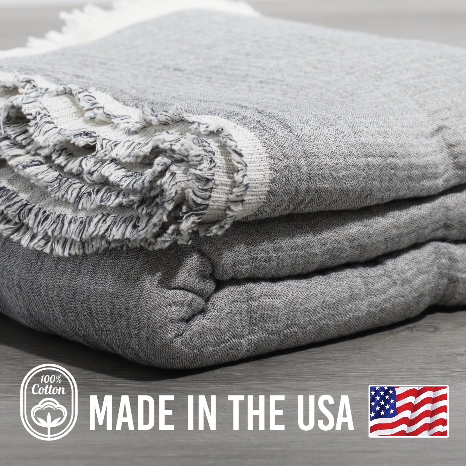 100% Cotton Reversible Muslin Coverlet King Size