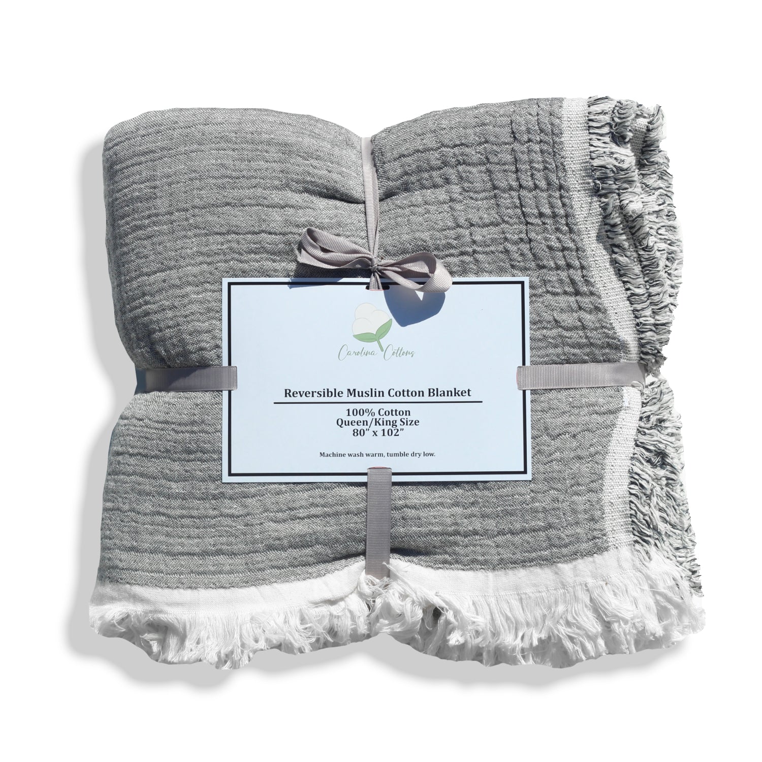 100% Cotton Reversible Muslin Coverlet King Size