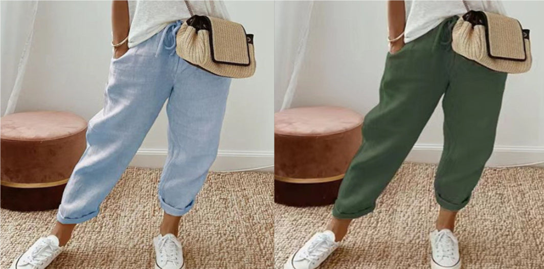 Women’s Cotton Linen Casual Pants