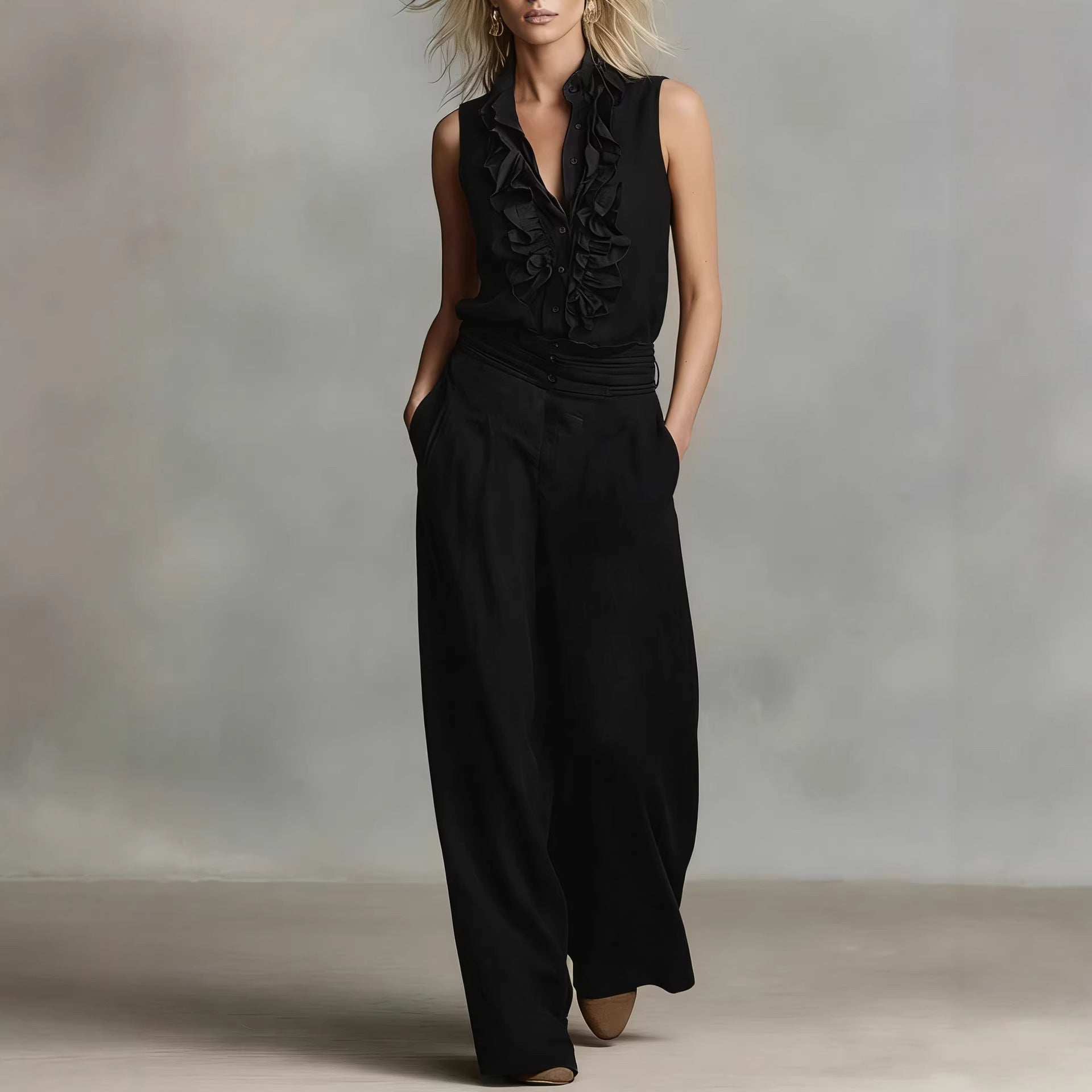 Women’s Linen Blend Two-Piece Set