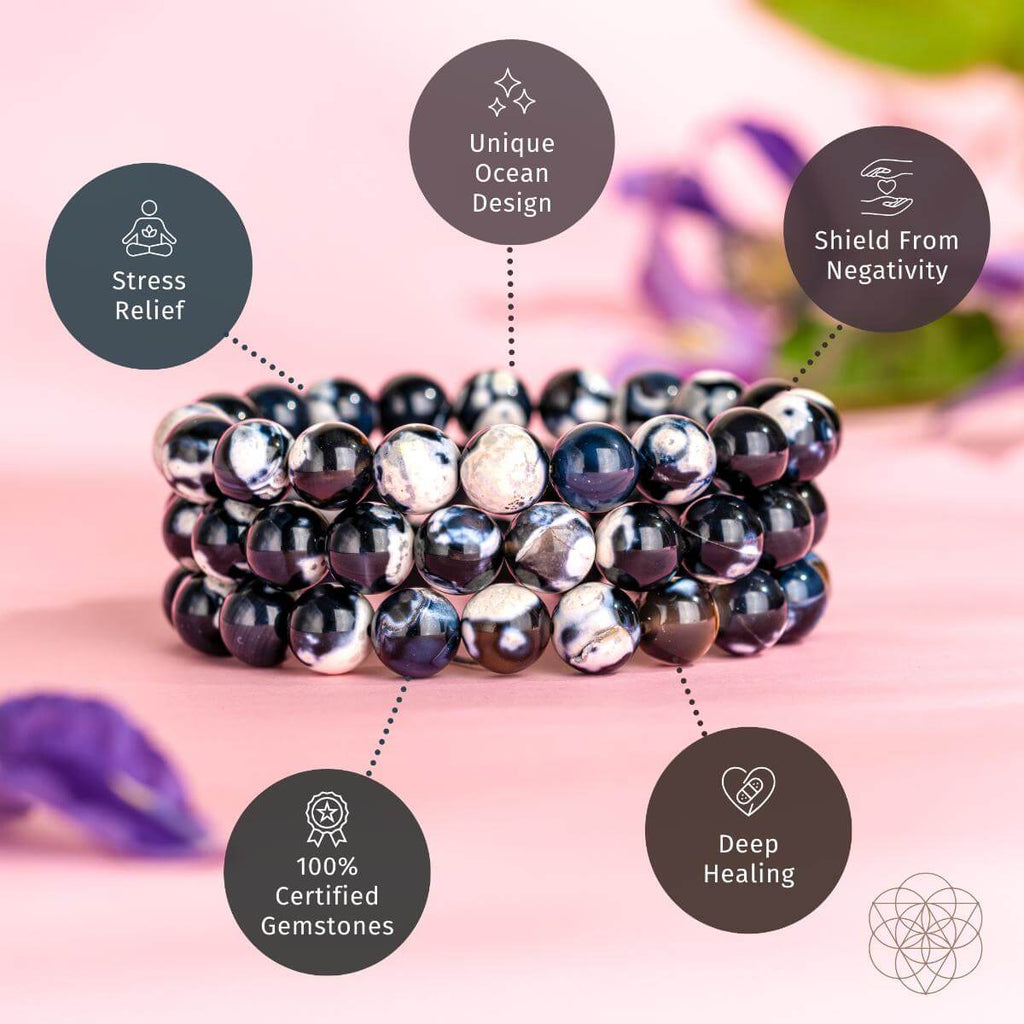 Orca Agate Bracelet for Peace & Balance