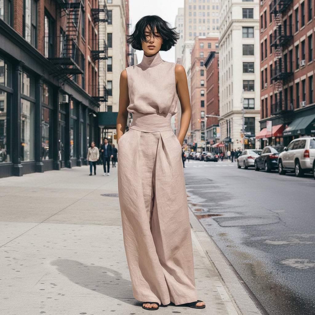 Women’s Cotton-Linen Two-Piece Lounge Set
