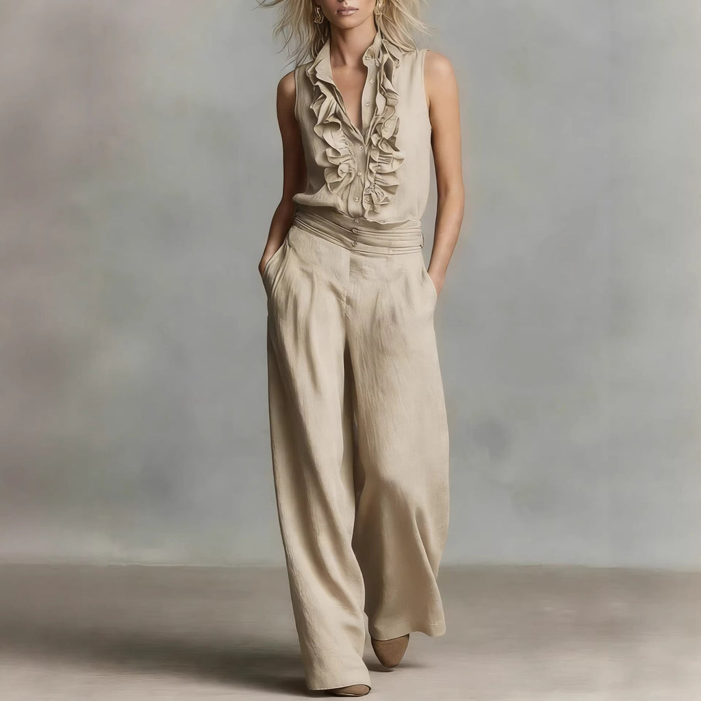 Women’s Linen Blend Two-Piece Set