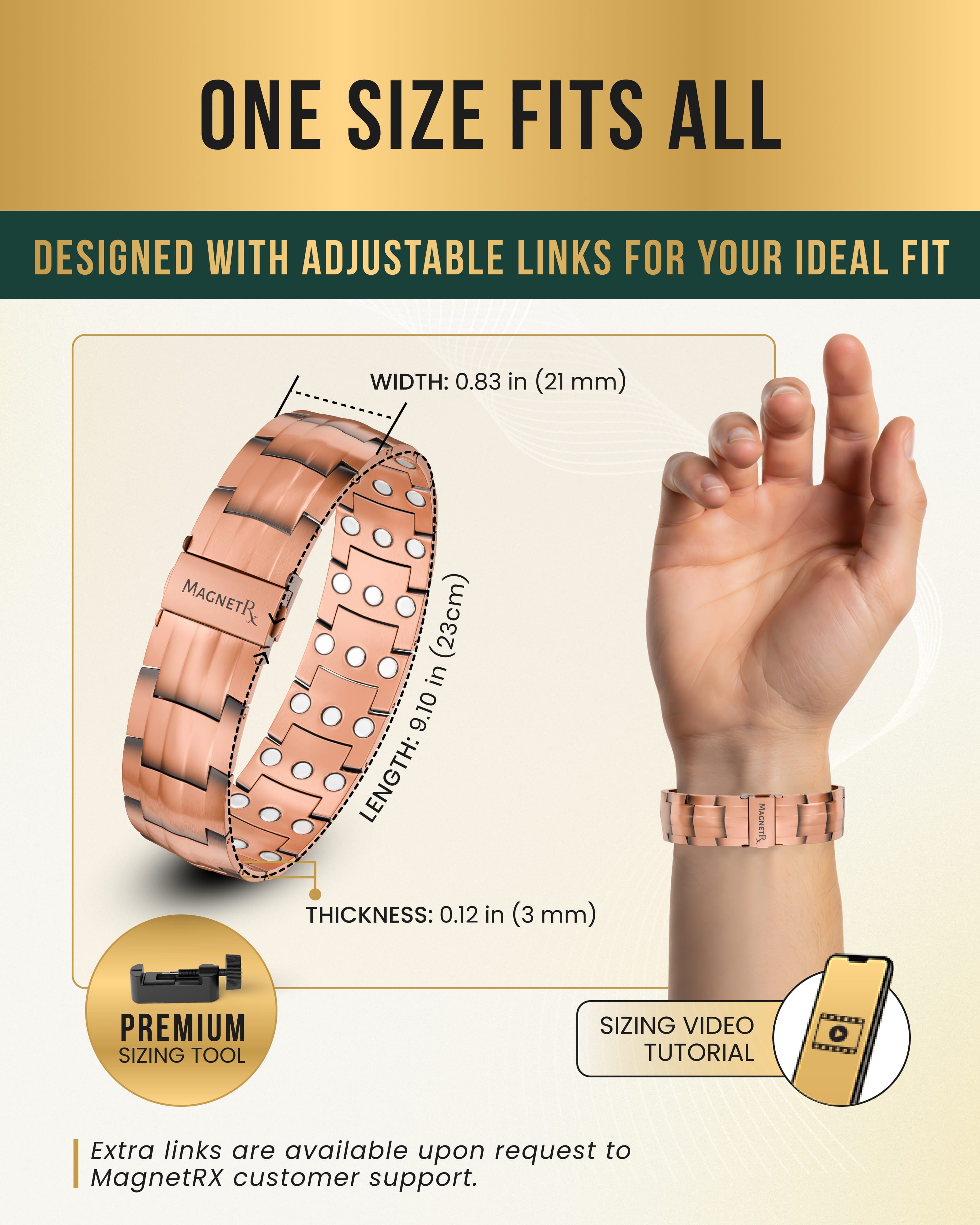 Copper Magnetic Bracelet for Strength & Balance