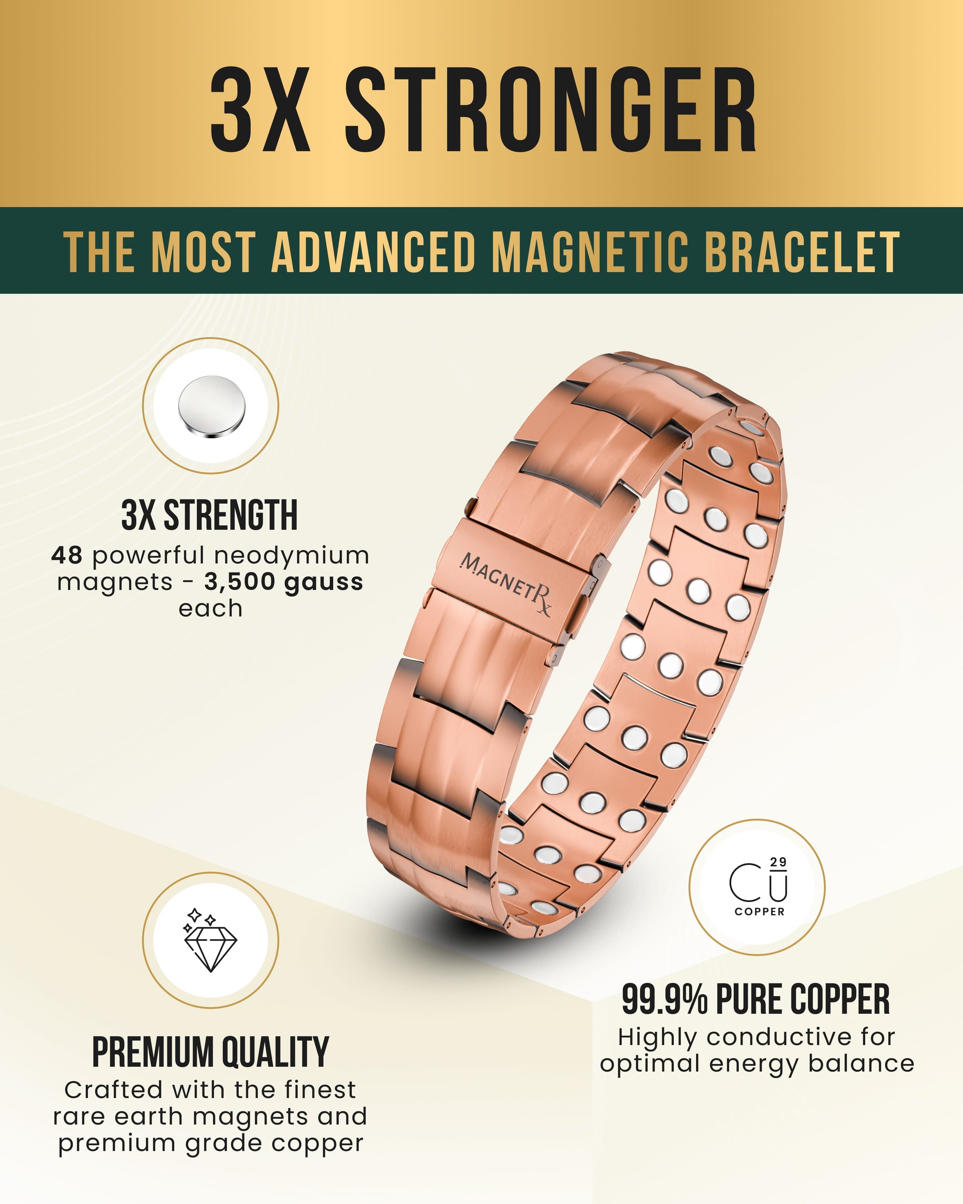 Copper Magnetic Bracelet for Strength & Balance