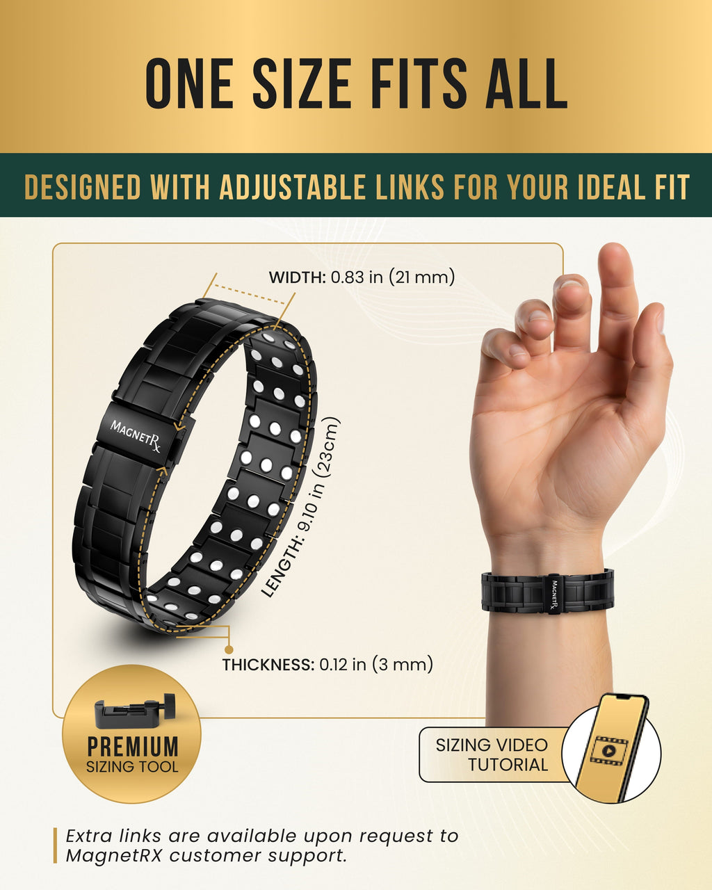 Titanium Magnetic Bracelet for Strength & Balance